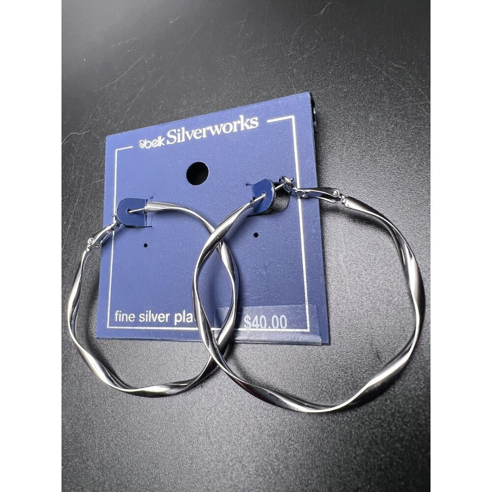 Large Silver Hoops - Picture 4 of 5